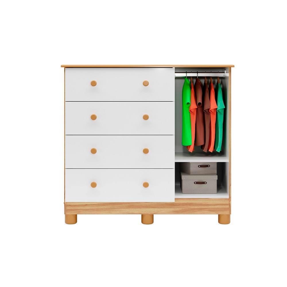 Cômoda Infantil Peroba Duda Plus com 1 Porta, 4 Gavetas, 1 Prateleira e 95,3 cm de Largura - 3