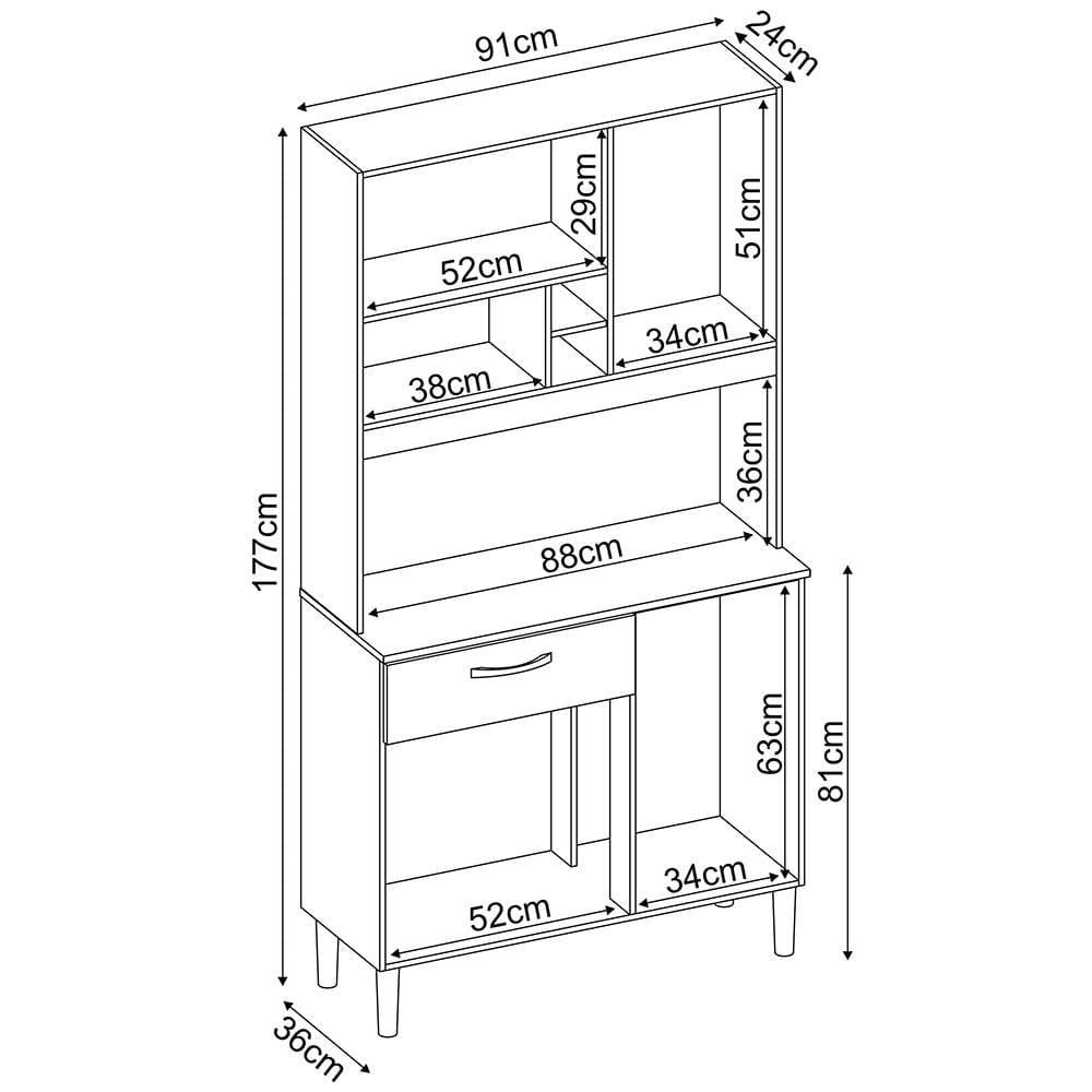 Cozinha Compacta Demóbile Malta com 4 Portas e 1 Gaveta - 91 cm de Largura - 5