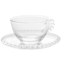 Conjunto com 4 Xícaras e Pires para Chá Wolff Pearl em Cristal - 180 ml - 2