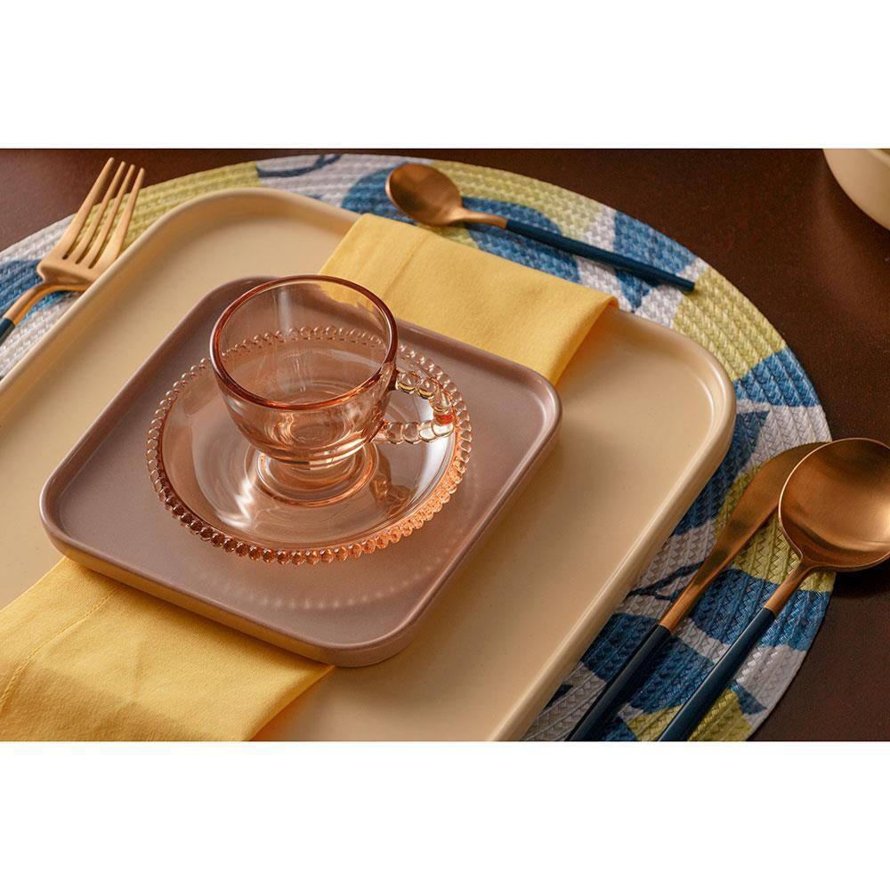 Conjunto com 4 Xícaras e Pires para Café Wolff Pearl em Cristal Âmbar - 80 ml - 7