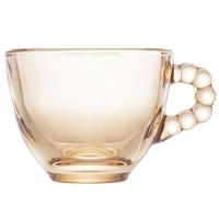 Conjunto com 4 Xícaras e Pires para Café Wolff Pearl em Cristal Âmbar - 80 ml - 7