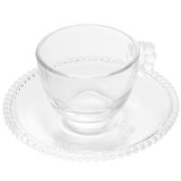 Conjunto com 4 Xícaras e Pires para Café Wolff Pearl em Cristal - 80 ml - 2