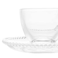 Conjunto com 4 Xícaras e Pires para Café Wolff Pearl em Cristal - 80 ml