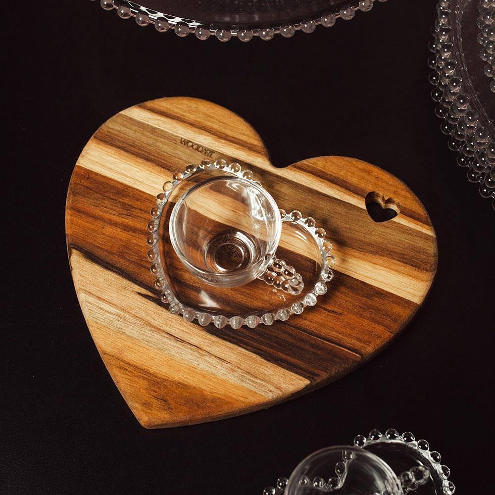 Conjunto com 4 Xícaras e Pires para Café Wolff Pearl Coração em Cristal - 85 ml - 9