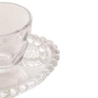 Conjunto com 4 Xícaras e Pires para Café Wolff Pearl Coração em Cristal - 85 ml