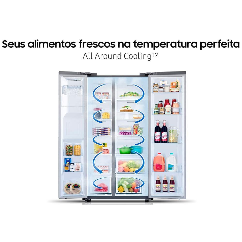 Geladeira Samsung Side By Side Digital Inverter RS60T5200S9 Frost Free com All Around Cooling e Spacemax Inox Look – 602 L - 5