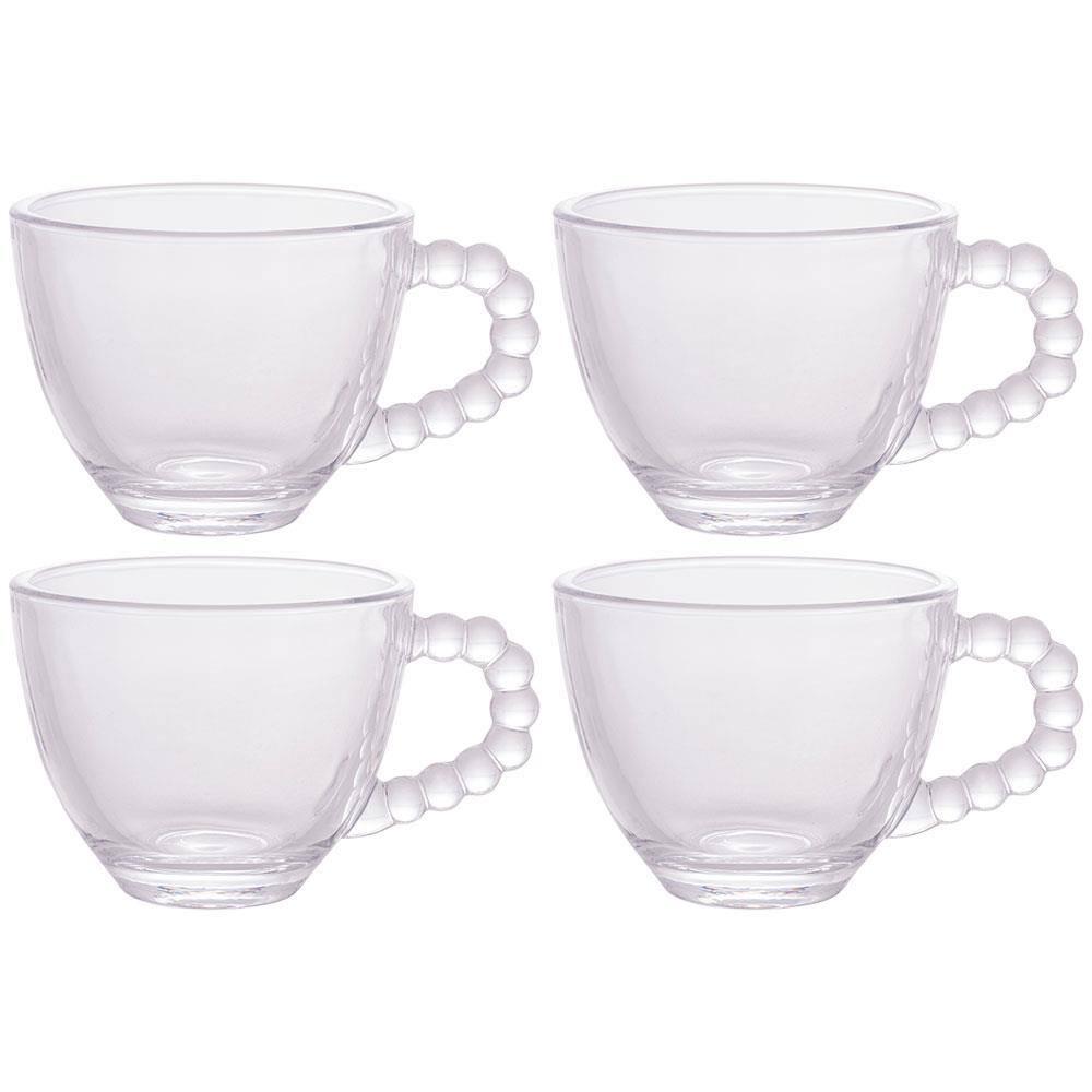 Conjunto com 4 Xícaras para Café Wolff Pearl em Cristal - 80 ml - 1
