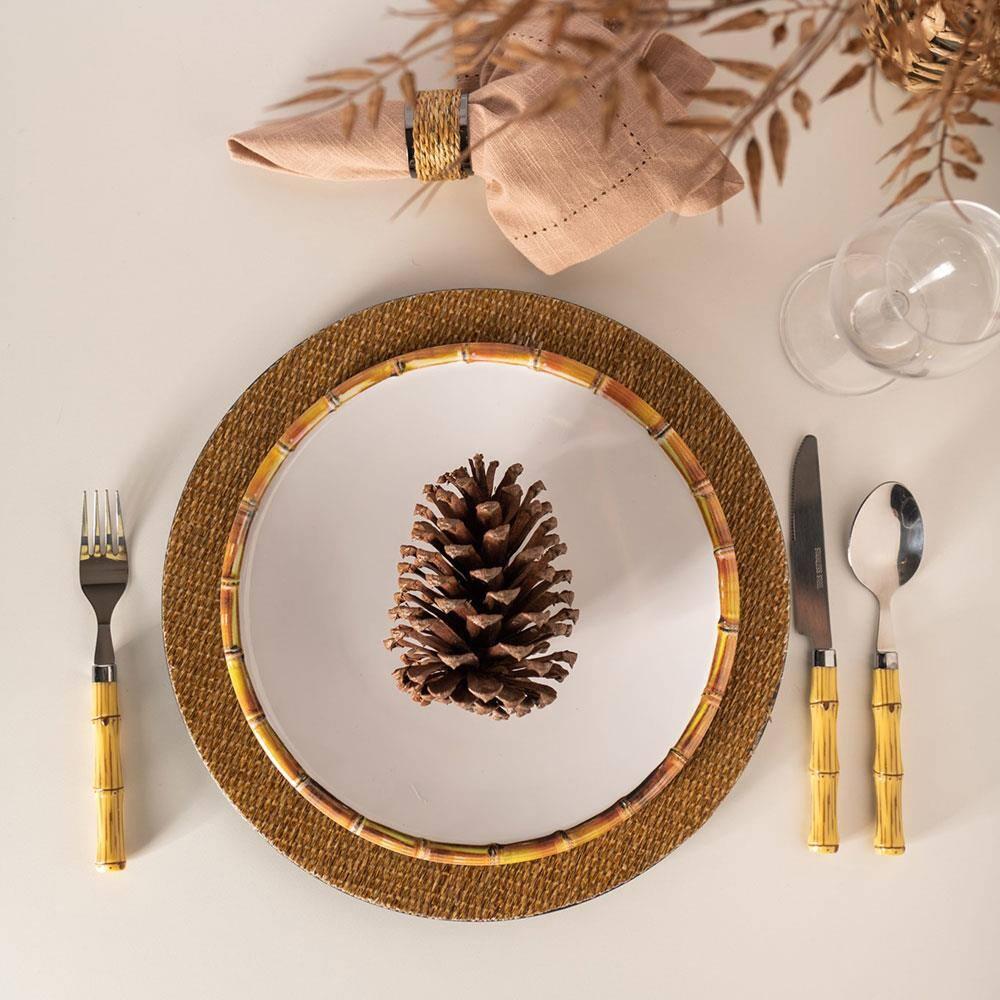 Prato Raso Wolff Bambu em Melamina Branco - 27 cm - 7