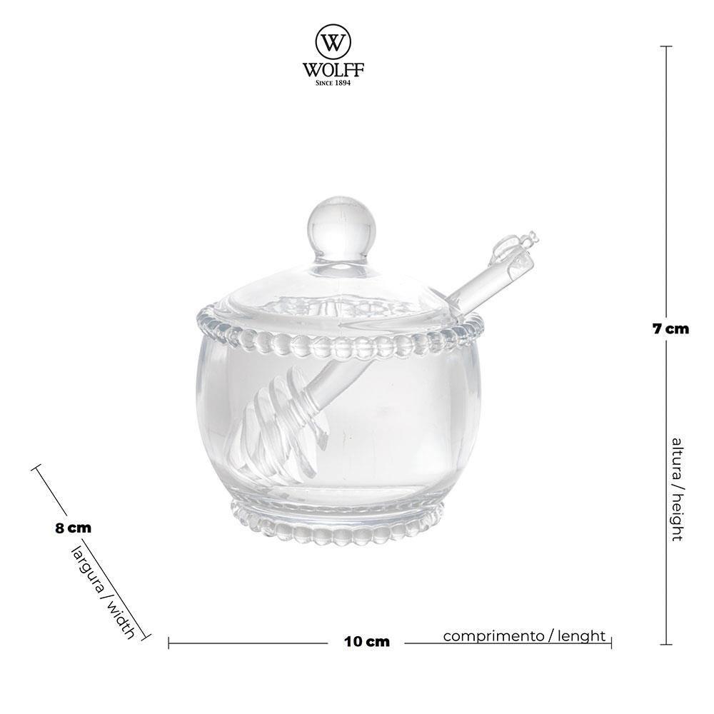 Meleira com Dosador Wolff Pearl em Cristal - 7 x 8 x 10 cm - 5