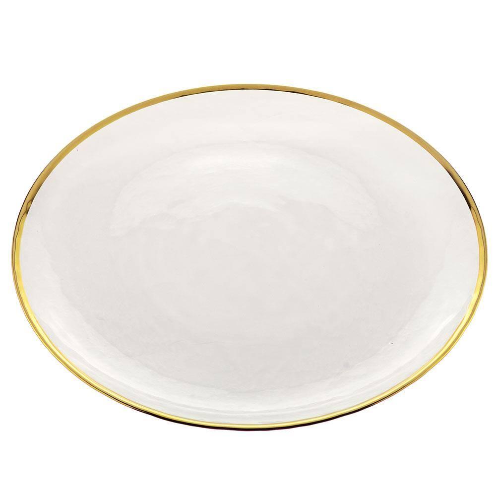 Prato Raso Wolff Agate com Borda Dourada - 26 cm - 2