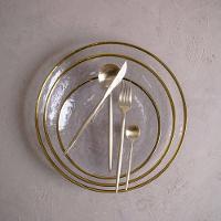 Prato Raso Wolff Agate com Borda Dourada - 26 cm