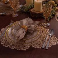 Prato Raso Wolff Agate com Borda Dourada - 26 cm - 7