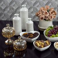 Potiche Decorativo Wolff Louise em Cristal Âmbar - 11,5 cm - 3