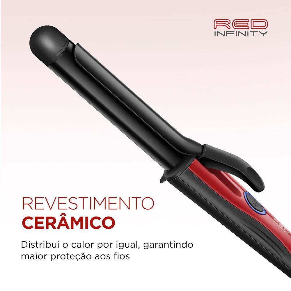 Modelador de Cachos Mondial Infinity EM-12 Cabo Giratório Bivolt Preto/Vermelho - 2