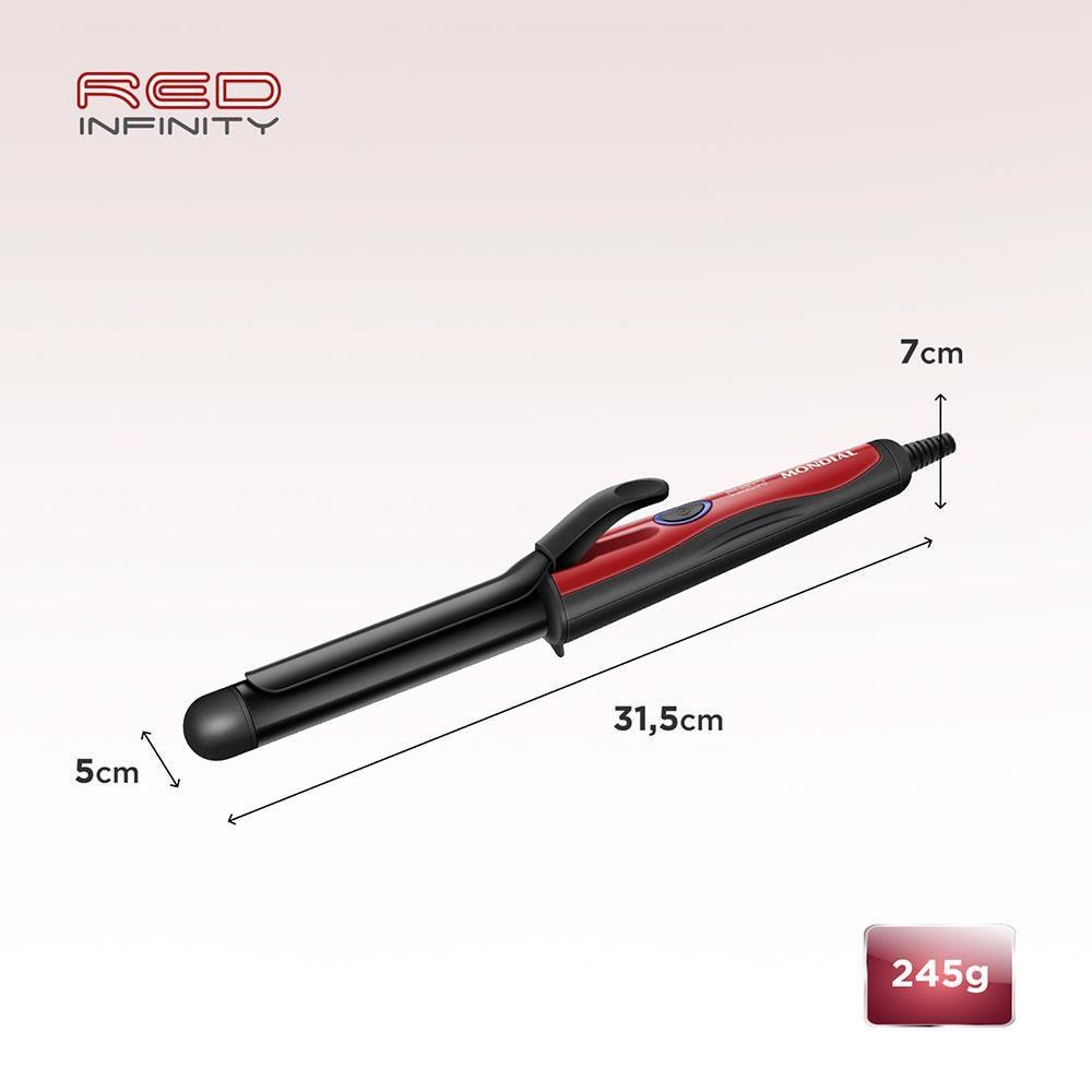 Modelador de Cachos Mondial Infinity EM-12 Cabo Giratório Bivolt Preto/Vermelho - 6