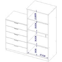 Cômoda Sapateira Bartira Roma com 2 Portas e 5 Gavetas - 122cm de largura