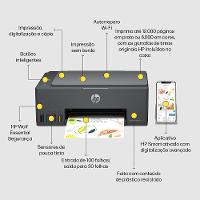 Impressora Multifuncional HP Smart Tank 581 Tanque de Tinta Colorida Wi-Fi (4A8D5A) - Impressora, Copiadora e Scanner