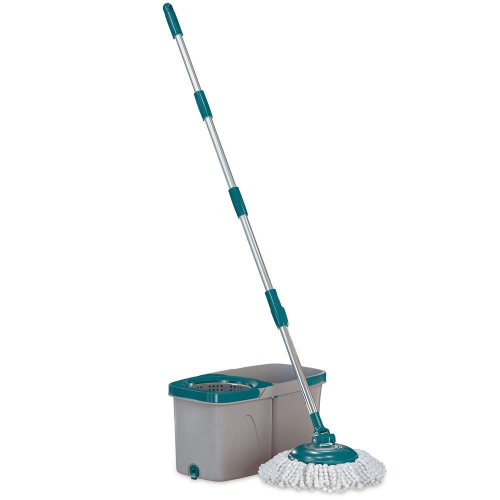 Mop Giratório Duas Águas Fit Flashlimp MOP7504 - Cinza/Verde Esmeralda - 1