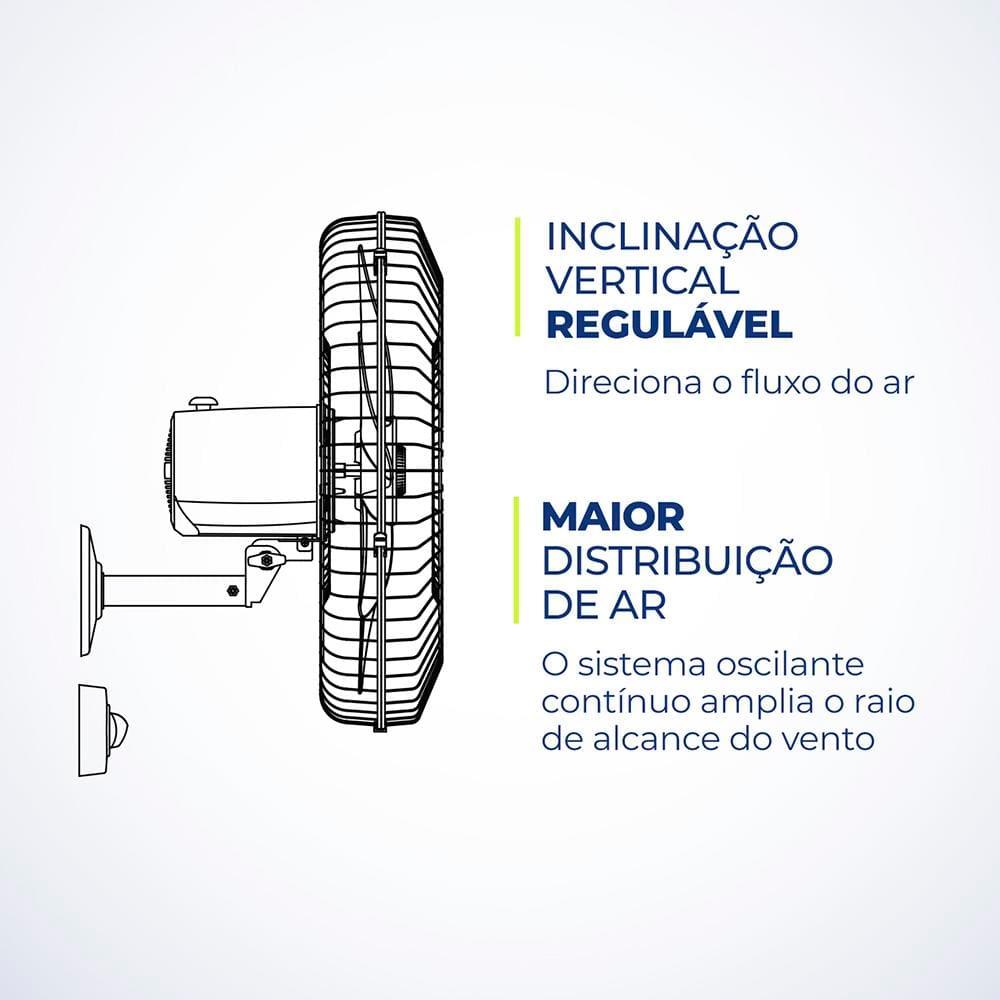 Ventilador de Parede 50cm Mondial Turbo Pro NVP com 5 Pás, 3 Velocidades - Preto - 4