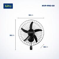 Ventilador de Parede 50cm Mondial Turbo Pro NVP com 5 Pás, 3 Velocidades - Preto - 8