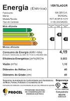 Ventilador de Mesa Mondial Turbo NVT408PB 40cm 8 Pás 3 Velocidades Preto/Prata - 13