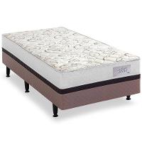 Cama Box Conjugada Solteiro Herval Roma Ortopédico com Pillow Top e Tecido Poliéster 53x88x188 cm - Marrom/Bege/Branco - 3