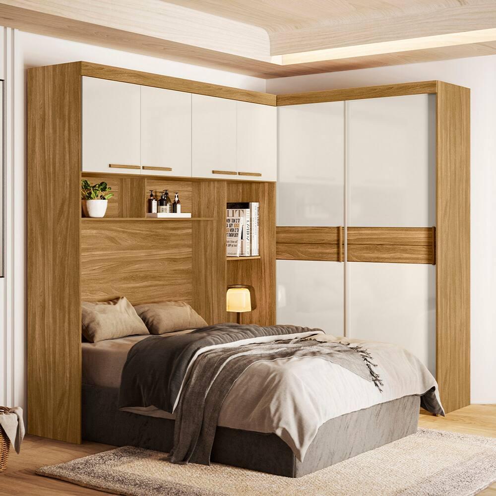 Guarda-roupa Modulado Casal Moval Florença com 6 Portas, 5 Gavetas, 7 Prateleiras e 242cm de Largura - 1