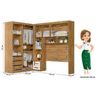 Guarda-roupa Modulado Casal Moval Florença com 6 Portas, 5 Gavetas, 7 Prateleiras e 242cm de Largura - 9