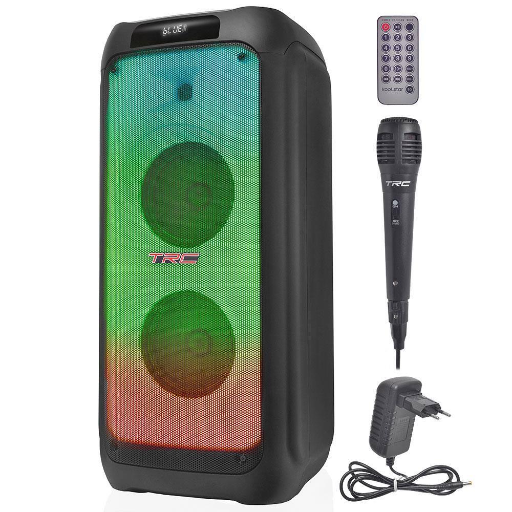 Caixa de Som Amplificada TRC X1500 com Bluetooth, Rádio FM, Função Karaokê e Iluminação de LED – 1500W - 1