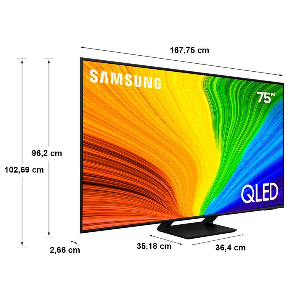 Smart TV 75" QLED 4K Samsung QN75Q70DAGXZD com Pontos Quânticos, Upscaling, Gaming Hub, Design AirSlim, Alexa built in e Painel até 120Hz - 9
