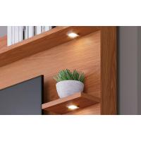 Estante Home Colibri Campeche com Porta Deslizante, Spots de Led, 200 cm de Largura, Ideal para TV de Até 70” - 7