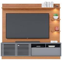 Estante Home Colibri Campeche com Porta Deslizante, Spots de Led, 200 cm de Largura, Ideal para TV de Até 70” - 3