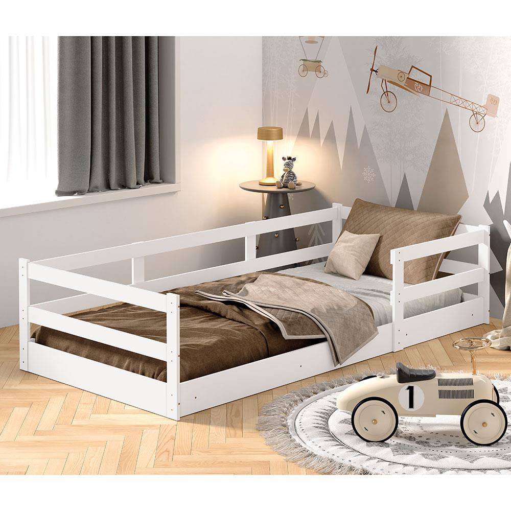 Cama Infantil Barreto Cercadinho Popy com Grade de Proteção - Branco - 1