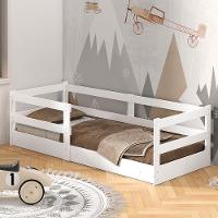 Cama Infantil Barreto Cercadinho Popy com Grade de Proteção - Branco - 1