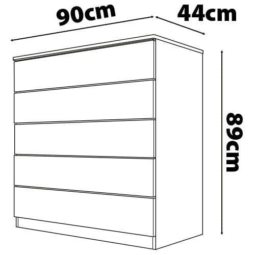Cômoda Bartira Diplomata com 5 Gavetas e 90 cm de Largura - 7