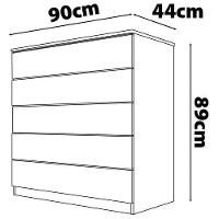 Cômoda Bartira Diplomata com 5 Gavetas e 90 cm de Largura - 7