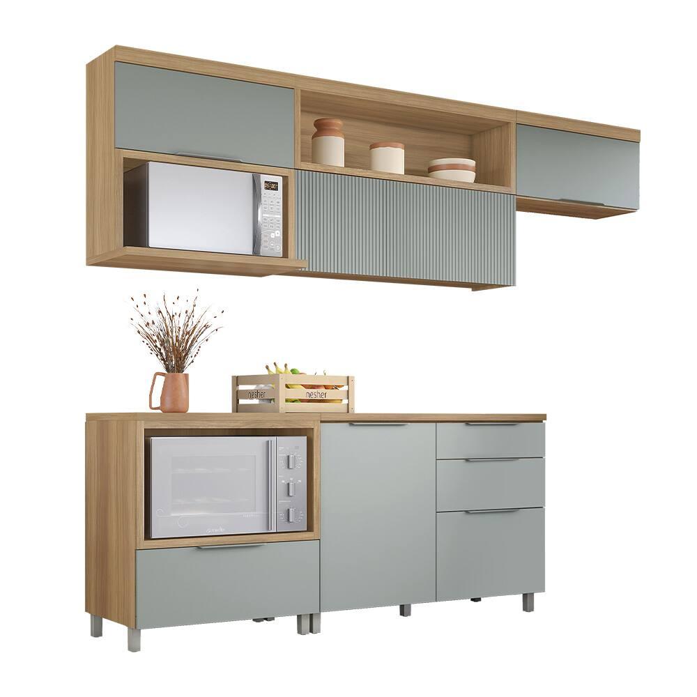 Cozinha Compacta Nesher Marquesa com 4 Portas, 4 Gavetas e 4 Prateleiras – 280cm de Largura - 2
