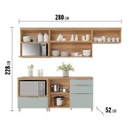 Cozinha Compacta Nesher Marquesa com 4 Portas, 4 Gavetas e 4 Prateleiras – 280cm de Largura - 4