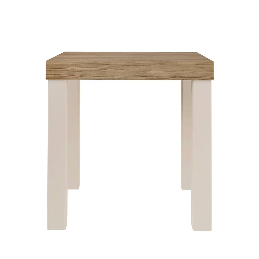 Mesa de Apoio Artely Up Quadrada - Carvalho e Off White - 3