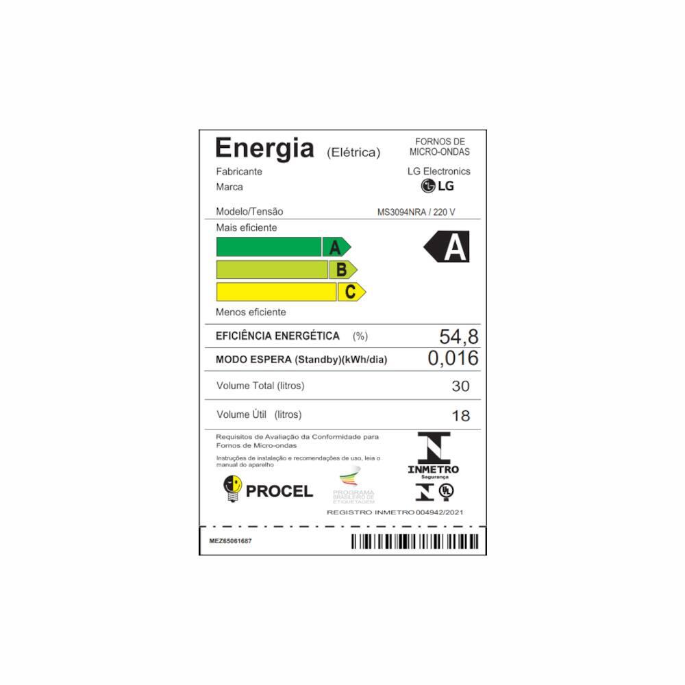 Forno Micro-ondas LG MS3094NRA com visual NeoChef e Limpa Fácil – Espelhado - 6