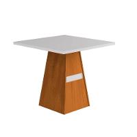 Mesa de Jantar Quadrada Dobuê Dakar com 4 Cadeiras Estofadas Revestidas em Suede