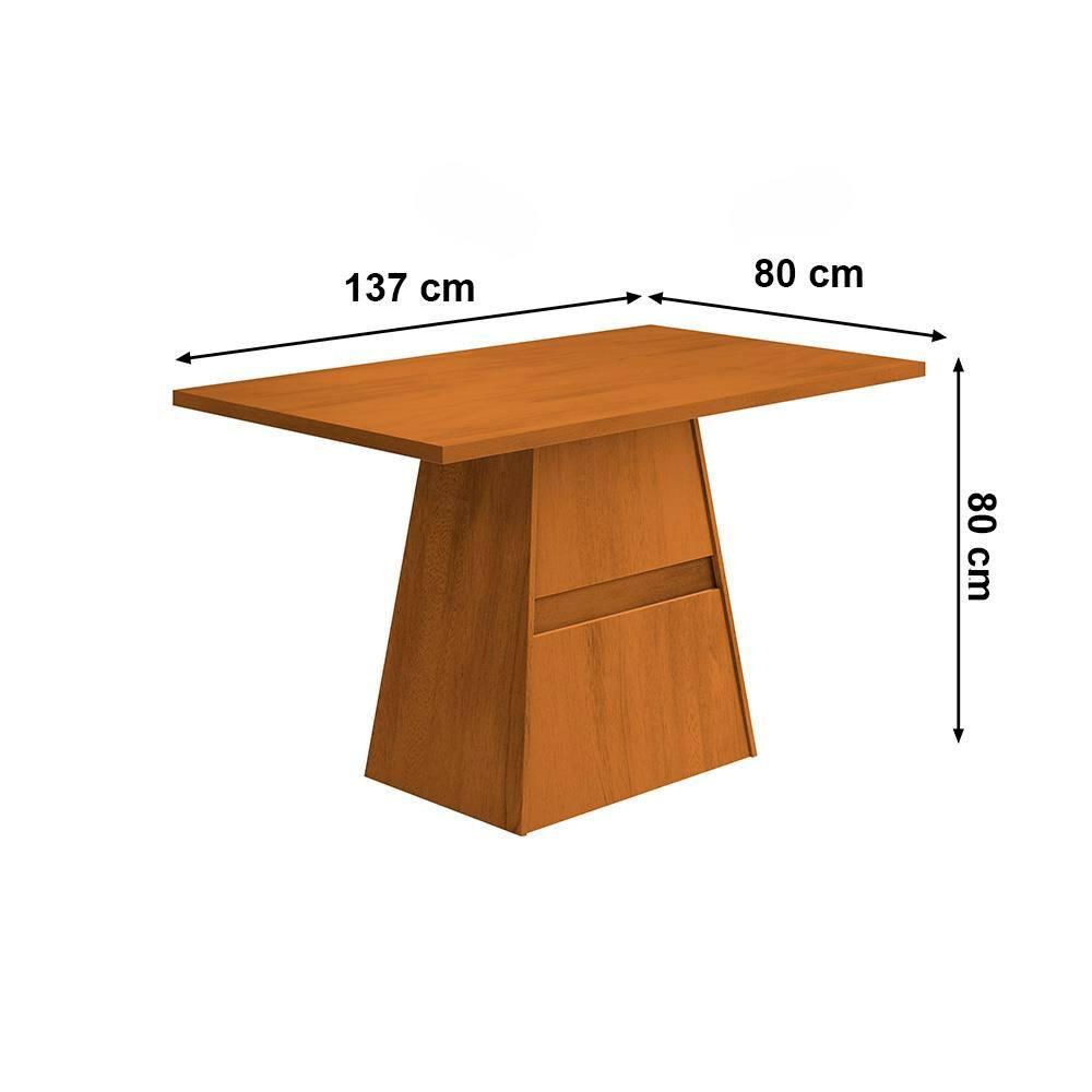 Mesa de Jantar Retangular Dobuê Dakar com 4 Cadeiras Estofadas Revestidas em Suede - 6