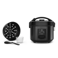 Panela de Arroz Elétrica Electrolux ERC10 Efficient 2 em 1 Visor Glass por Rita Lobo 7 Xícaras - Preto/Inox - 7