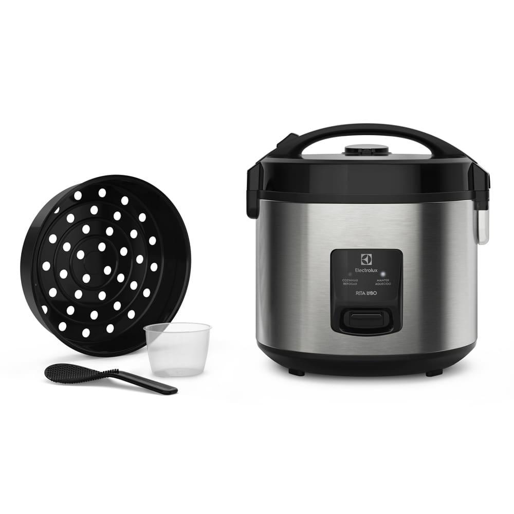 Panela Elétrica de Arroz Electrolux Efficient ERC20 por Rita Lobo com Trava de Segurança 3,5L – Inox e Preta - 5