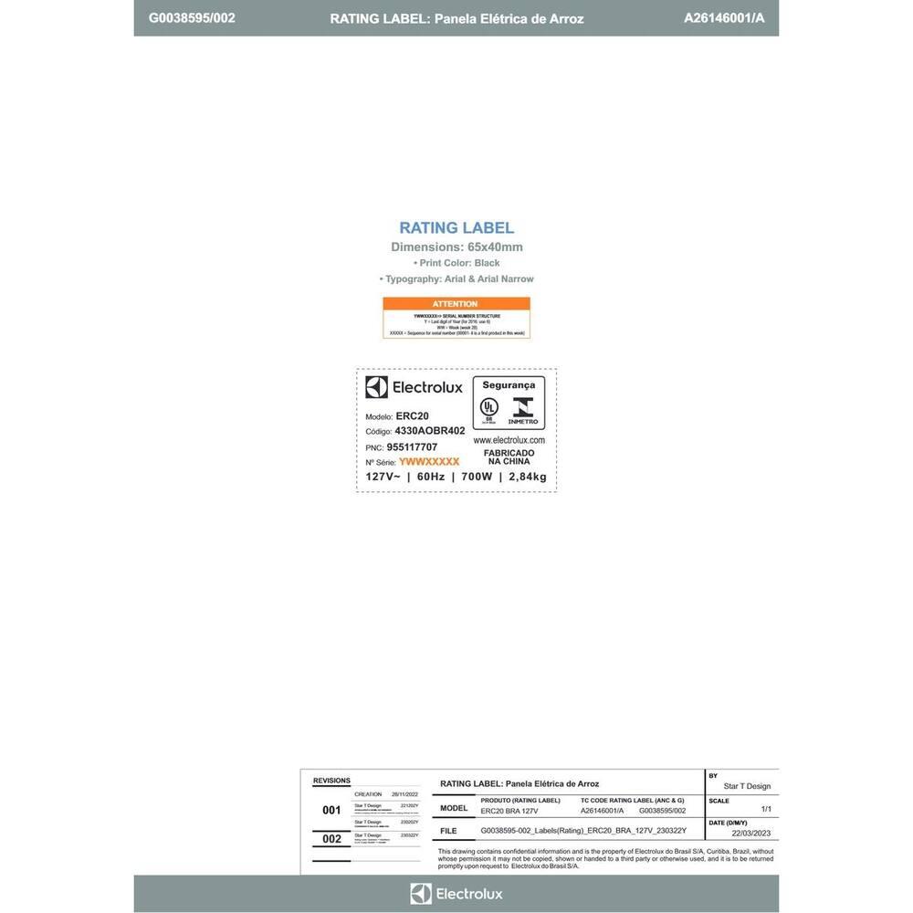 Panela Elétrica de Arroz Electrolux Efficient ERC20 por Rita Lobo com Trava de Segurança 3,5L – Inox e Preta - 7