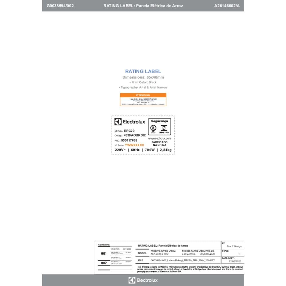 Panela Elétrica de Arroz Electrolux Efficient ERC20 por Rita Lobo com Trava de Segurança 3,5L – Inox e Preta - 9