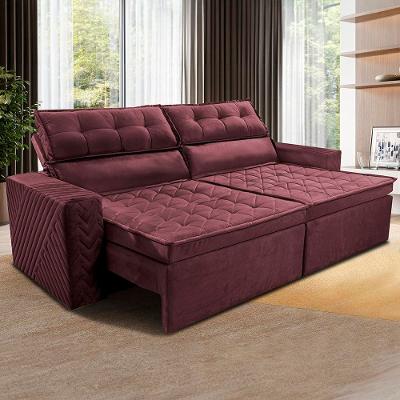 Sofá 4 Lugares Cama inBox Belém Retrátil e Reclinável Revestido em Suede Velusoft - 230cm de largura