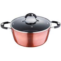 Caçarola Bergner Pandora em Alumínio Forjado com Revestimento em Marble e Fundo de Indução Marrom - 20 cm - 1