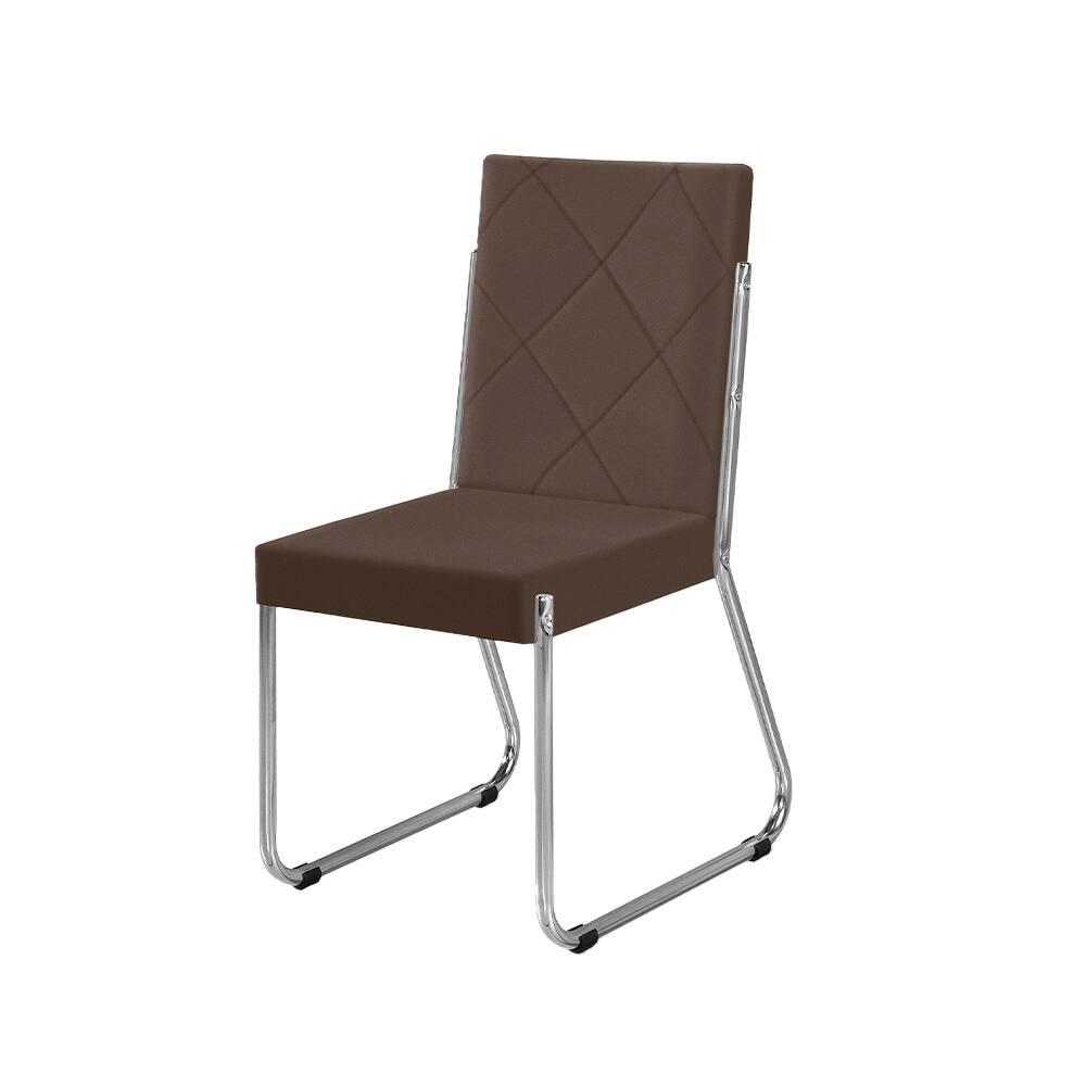 Cadeira de Jantar Aço Nobre Liz com Encosto e Assento Estofados Revestidos em Suede - 1