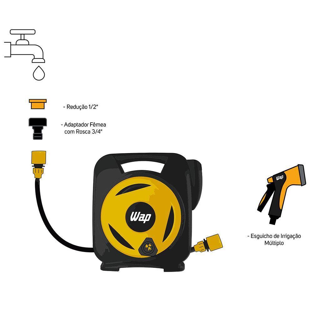 Mangueira para Jardim Wap GMEEM01 com Enrolador e Esguicho Múltiplo - 6